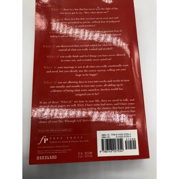 Self Matters: Creating Your Life from The Inside Out Book By Phillip McGraw , PH - Picture 2 of 6